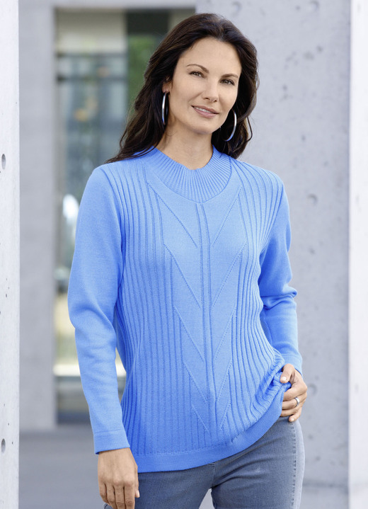 Pullover - Pullover mit Schurwolle Pullover - Pullover mit Schurwolle, in Größe 038 bis 054, in Farbe HELLBLAU