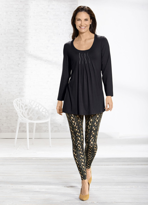 Shirts - Longshirt mit Plättchenzier in 2 Farben, in Größe 038 bis 054, in Farbe HONIG Ansicht 4