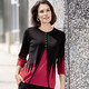 Pullover - Pullover in Twinset-Optik – Farbe SCHWARZ-ROT Pullover - Pullover in Twinset-Optik, in Größe 038 bis 054, in Farbe SCHWARZ-WEISS