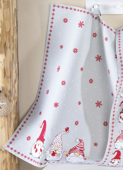 Geschirrtücher - Geschirrtücher mit Wichtelmotiv, 3er-Set, in Farbe BUNT, in Ausführung Motiv Wichtelreihe Ansicht 3