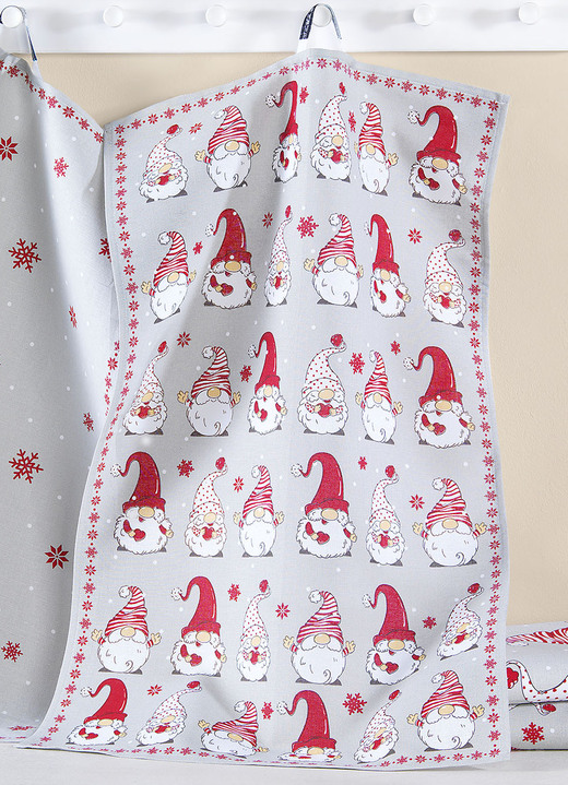 Geschirrtücher - Geschirrtücher mit Wichtelmotiv, 3er-Set, in Farbe BUNT, in Ausführung Motiv Wichtelreihe Ansicht 1