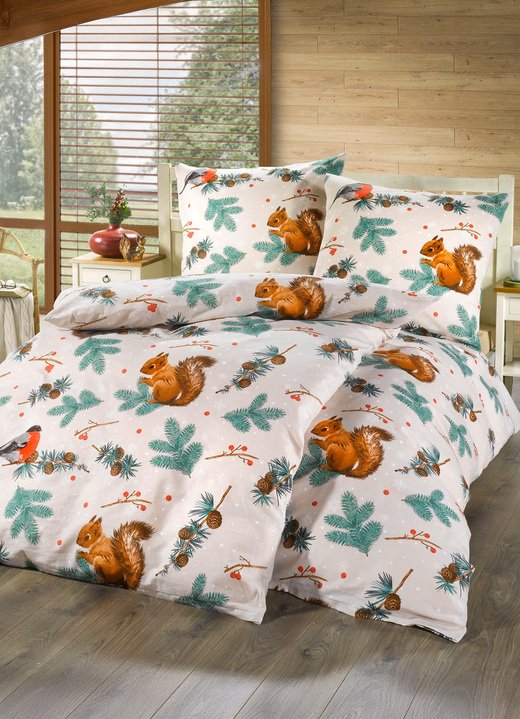 Bettwäschegarnituren - Biber Bettwäsche-Garnitur aus 100% Baumwolle Ansicht 2 Bettwäschegarnituren - Biber Bettwäsche-Garnitur aus 100% Baumwolle, in Größe 111 (40x80 cm + 135x200 cm ) bis 412 (2x 80x80 cm + 2x 135x200 cm), in Farbe SAND Ansicht 2