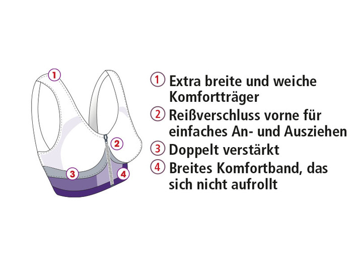 Wäsche - Traum-BH, 5er Set, in Größe L bis XXL, in Farbe BEIGE-LILA-ROT-SCHWARZ-WEISS Ansicht 2