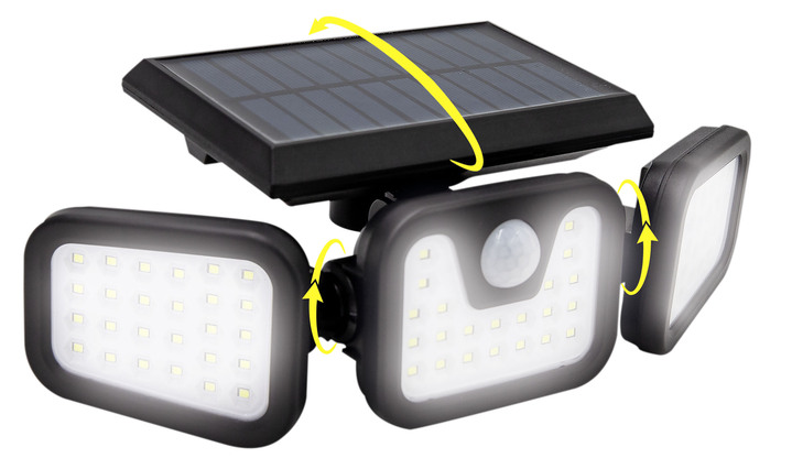 Gartenbeleuchtung - LED-Strahler Panta Trio Solar Ansicht 3 Gartenbeleuchtung - LED-Strahler Panta Trio Solar, in Farbe SCHWARZ Ansicht 3