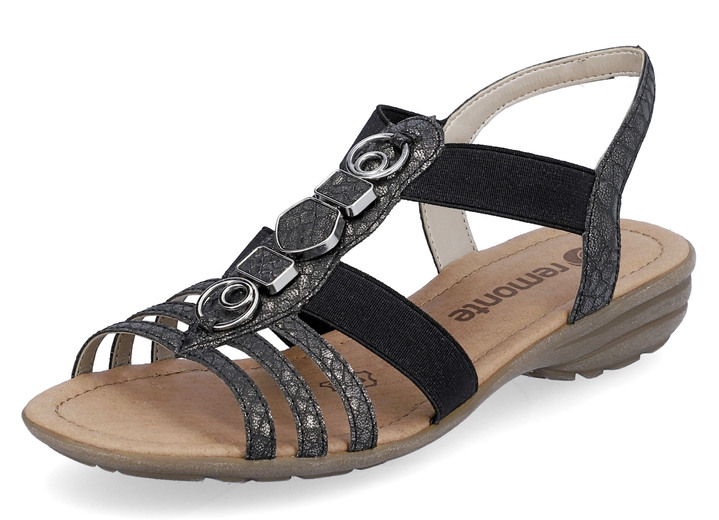 Sandaletten & Pantoletten - Remonte Riemchen-Sandalen mit Metallschmuck, in Größe 036 bis 042, in Farbe SCHWARZ Ansicht 1