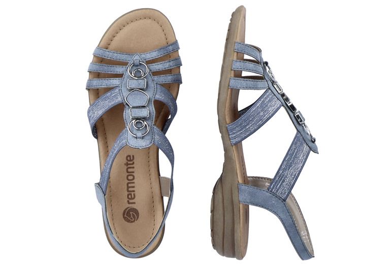 Sandaletten & Pantoletten - Remonte Riemchen-Sandalen mit Metallschmuck, in Größe 036 bis 042, in Farbe JEANS Ansicht 6