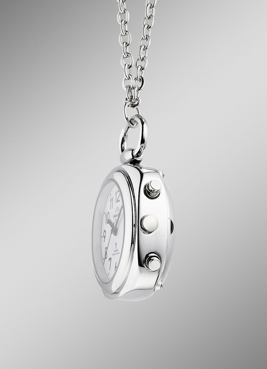 Funkuhren/Solaruhren - Funk-Anhängeruhr mit sprechender Zeitansage auf Knopfdruck, in Farbe  Ansicht 3