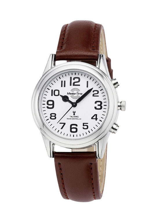 Lederband - Funk-Damenuhr mit Lederband und sprechender Zeitansage, in Farbe  Ansicht 4