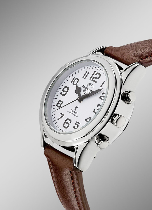 Lederband - Funk-Damenuhr mit Lederband und sprechender Zeitansage, in Farbe  Ansicht 2