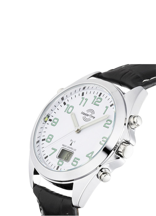 Funkuhren/Solaruhren - Master Time Funk-Herrenuhr mit Lederband Ansicht 5 Funkuhren/Solaruhren - Master Time Funk-Herrenuhr mit Lederband, in Farbe  Ansicht 5