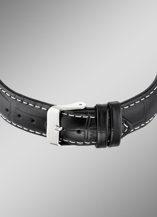 Funkuhren/Solaruhren - Master Time Funk-Herrenuhr mit Lederband Ansicht 3 Funkuhren/Solaruhren - Master Time Funk-Herrenuhr mit Lederband, in Farbe  Ansicht 3