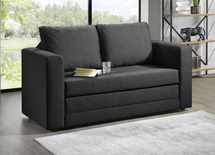 Schlafsofas - Schlafsofa mit 2 großen, weichen Rückenkissen Ansicht 7 Schlafsofas - Schlafsofa mit 2 großen, weichen Rückenkissen, in Farbe BRAUN Ansicht 7