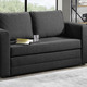 Schlafsofas - Schlafsofa mit 2 großen, weichen Rückenkissen – Farbe ANTHRAZIT – Ansicht 1 Schlafsofas - Schlafsofa mit 2 großen, weichen Rückenkissen, in Farbe BRAUN – Farbe ANTHRAZIT – Ansicht 1