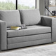 Schlafsofas - Schlafsofa mit 2 großen, weichen Rückenkissen – Farbe GRAU – Ansicht 1 Schlafsofas - Schlafsofa mit 2 großen, weichen Rückenkissen, in Farbe BRAUN – Farbe GRAU – Ansicht 1
