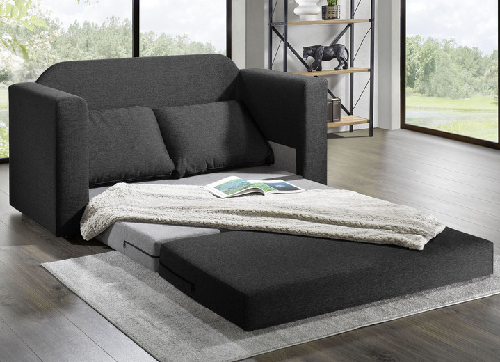 Schlafsofas - Schlafsofa mit 2 großen, weichen Rückenkissen Ansicht 8 Schlafsofas - Schlafsofa mit 2 großen, weichen Rückenkissen, in Farbe BRAUN Ansicht 8