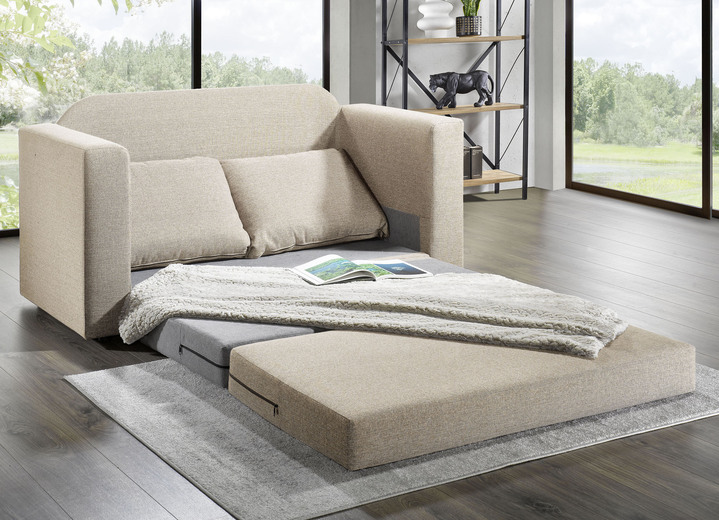 Schlafsofas - Schlafsofa mit 2 großen, weichen Rückenkissen Ansicht 4 Schlafsofas - Schlafsofa mit 2 großen, weichen Rückenkissen, in Farbe BRAUN Ansicht 4