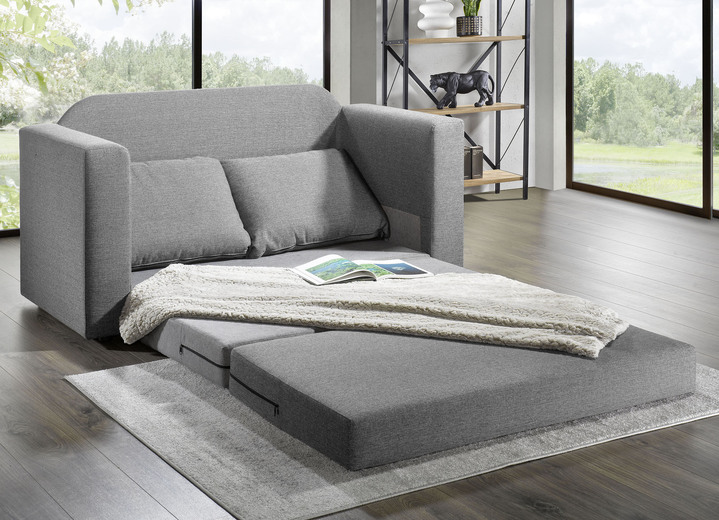 Schlafsofas - Schlafsofa mit 2 großen, weichen Rückenkissen Ansicht 6 Schlafsofas - Schlafsofa mit 2 großen, weichen Rückenkissen, in Farbe BRAUN Ansicht 6