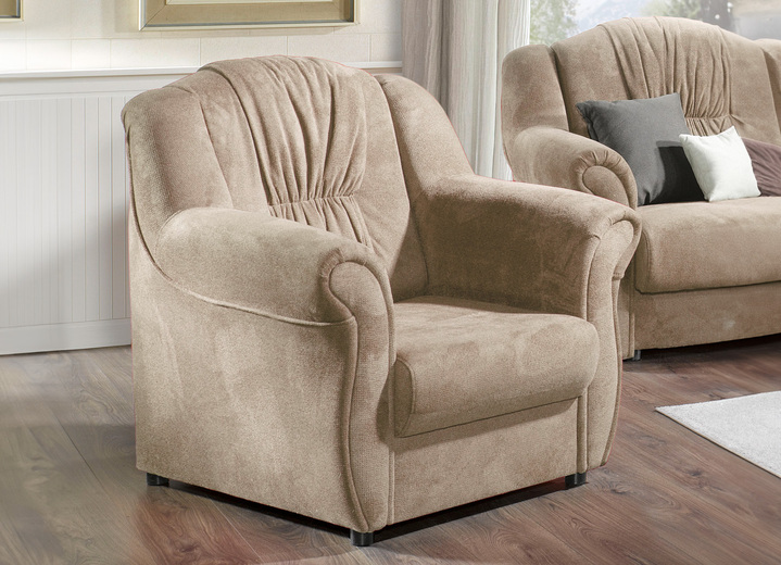 Sessel - Frei im Raum aufstellbare Polstermöbel mit Federkern Ansicht 2 Sessel - Frei im Raum aufstellbare Polstermöbel mit Federkern, in Farbe BEIGE, in Ausführung Sessel Ansicht 2