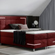 Boxspringbetten - Boxspringbett mit LED-Beleuchtung und Topper – Farbe ROT Boxspringbetten - Boxspringbett mit LED-Beleuchtung und Topper, in Farbe SILBER