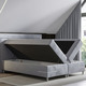 Boxspringbetten - Boxspringbett mit LED-Beleuchtung und Topper – Farbe SILBER – Ansicht 2 Boxspringbetten - Boxspringbett mit LED-Beleuchtung und Topper, in Farbe SILBER – Farbe SILBER – Ansicht 2
