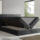 Boxspringbetten - Boxspringbett mit LED-Beleuchtung und Topper, in Farbe CREME – Farbe ANTHRAZIT – Ansicht 3