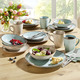 Geschirr - Kombi-Service, 16-teilig, aus Feinsteinzeug im Natur-Look, in Farbe BEIGE-TÜRKIS – Farbe BEIGE-TÜRKIS – Ansicht 1