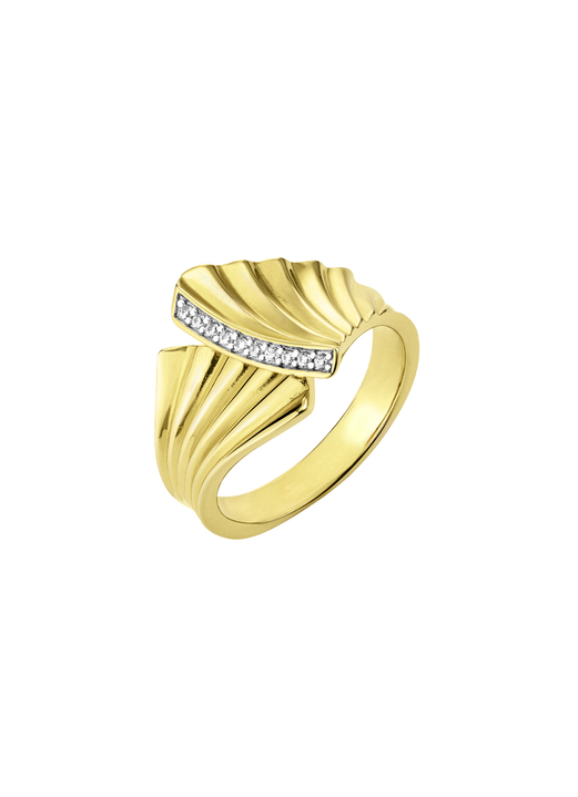 Ringe - Vergoldeter Damenring mit Diamanten Ansicht 2 Ringe - Vergoldeter Damenring mit Diamanten, in Größe 160 bis 220, in Farbe  Ansicht 2