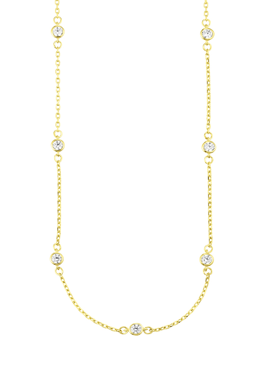 - Schicke Anker-Halskette aus Gold 585/- fein mit synth. Zirkonia, in Farbe  Ansicht 2