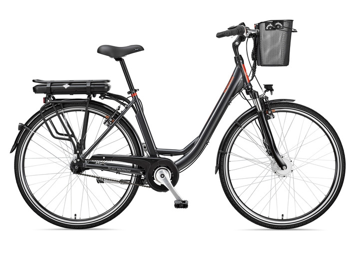 Elektromobilität - City-E-Bike mit Komfort-Ausstattung von Telefunken, in Farbe ANTHRAZIT Ansicht 1