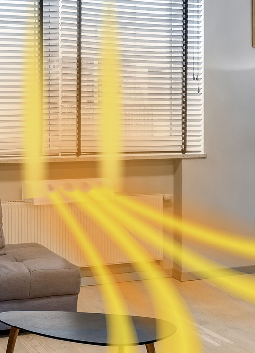 Wohlbefinden - Kompakter, akkubetriebener Heizungsventilator, in Farbe WEISS Ansicht 1