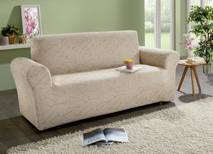 Sessel- & Sofaüberwürfe - Stretchbezüge mit optimaler Passform Ansicht 4 Sessel- & Sofaüberwürfe - Stretchbezüge mit optimaler Passform, in Größe 101 (Sesselbezug) bis 106 (Stuhlbezug), in Farbe CREME Ansicht 4
