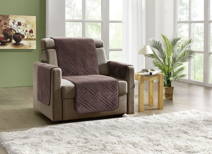 Sessel- & Sofaüberwürfe - Kuschelweiche Wohnaccessoires mit Bandeinfassung Ansicht 5 Sessel- & Sofaüberwürfe - Kuschelweiche Wohnaccessoires mit Bandeinfassung, in Größe 101 (Sesselschoner, 45x150 cm) bis 865 (2x Armlehnenschoner, 45x 70 cm), in Farbe BEIGE Ansicht 5
