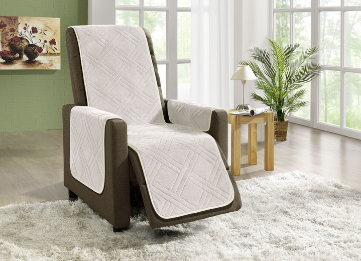 Sessel- & Sofaüberwürfe - Kuschelweiche Wohnaccessoires mit Bandeinfassung Ansicht 9 Sessel- & Sofaüberwürfe - Kuschelweiche Wohnaccessoires mit Bandeinfassung, in Größe 101 (Sesselschoner, 45x150 cm) bis 865 (2x Armlehnenschoner, 45x 70 cm), in Farbe BEIGE Ansicht 9