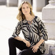 3/4-Arm - Shirt mit silberfarbenem Effektgarn – Farbe SCHWARZ-BEIGE – Ansicht 1 3/4-Arm - Shirt mit silberfarbenem Effektgarn, in Größe 036 bis 048, in Farbe SCHWARZ-BEIGE – Farbe SCHWARZ-BEIGE – Ansicht 1