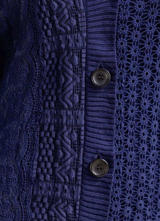 - Strickjacke in Materialmix, in Größe 038 bis 054, in Farbe MARINE Ansicht 4