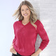 Pullover - Pullover mit streckender Zopfstruktur – Farbe ROT – Ansicht 1 Pullover - Pullover mit streckender Zopfstruktur, in Größe L(44/46) bis XXL(52/54), in Farbe ROT – Farbe ROT – Ansicht 1