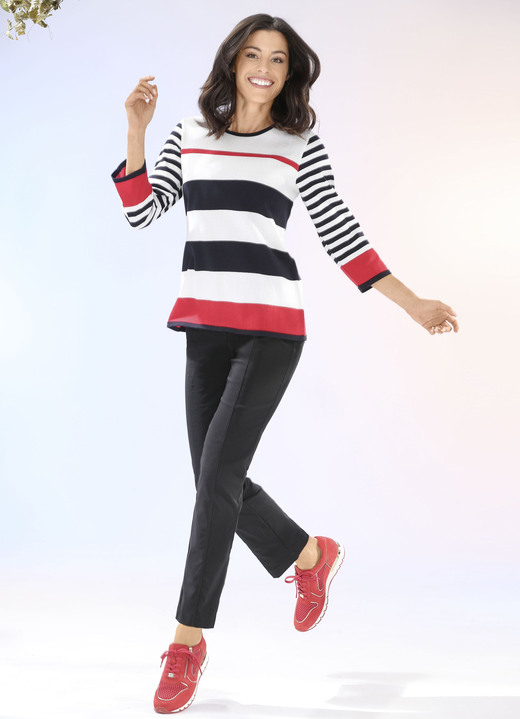 Hosen mit Knopf- und Reißverschluss - Aufwendig gearbeitete Hose, in Größe 017 bis 052, in Farbe TÜRKIS Ansicht 7