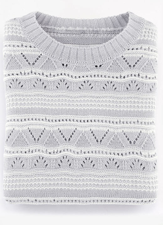 Pullover - Pullover in Ringeldessin, in Größe 038 bis 058, in Farbe MARINE-WEISS Ansicht 2