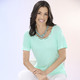 Kurzarm - Shirt mit interessanter Verarbeitung in 2 Farben, in Größe 036 bis 052, in Farbe MINT – Farbe MINT – Ansicht 2
