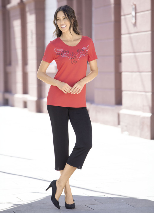 Shirts - Shirt mit dekorativer Plättchenzier in 2 Farben, in Größe 038 bis 054, in Farbe SCHWARZ Ansicht 4