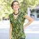 Shirts - Shirt mit Allover-Dessin in 2 Farben, in Größe 036 bis 054, in Farbe GRÜN-GELB-NACHTBLAU – Farbe GRÜN-GELB-NACHTBLAU – Ansicht 1