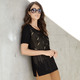 Shirts mit Strass - Shirt mit schwarzen Zierplättchen – Farbe SCHWARZ – Ansicht 2 Shirts mit Strass - Shirt mit schwarzen Zierplättchen, in Größe 038 bis 056, in Farbe SCHWARZ – Farbe SCHWARZ – Ansicht 2
