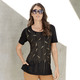 Shirts mit Strass - Shirt mit schwarzen Zierplättchen – Farbe SCHWARZ – Ansicht 1 Shirts mit Strass - Shirt mit schwarzen Zierplättchen, in Größe 038 bis 056, in Farbe SCHWARZ – Farbe SCHWARZ – Ansicht 1