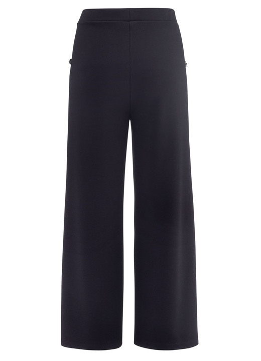 Hosen in Schlupfform - Culotte mit Zierknöpfen, in Größe 018 bis 052, in Farbe SCHWARZ Ansicht 2