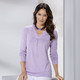 Tuniken - Shirt-Tunika Made in Europe, in Größe 036 bis 054, in Farbe FLIEDER – Farbe FLIEDER – Ansicht 2