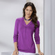 Tuniken - Shirt-Tunika Made in Europe, in Größe 036 bis 054, in Farbe FLIEDER – Farbe BEERE – Ansicht 2