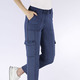 Hosen - Knöchellange Cargojeans – Farbe JEANSBLAU – Ansicht 3 Hosen - Knöchellange Cargojeans, in Größe 017 bis 050, in Farbe HELLBLAU – Farbe JEANSBLAU – Ansicht 3