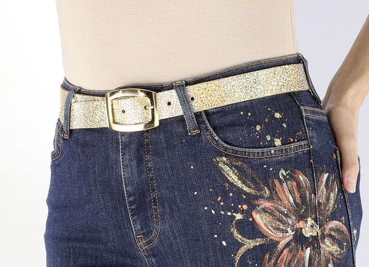 - Ledergürtel, in Größe 090 bis 110, in Farbe GOLD Ansicht 2