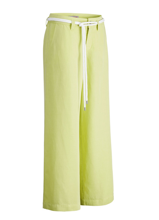 Hosen - Culotte mit angesagtem Kordelgürtel, in Größe 018 bis 052, in Farbe AZURBLAU Ansicht 4