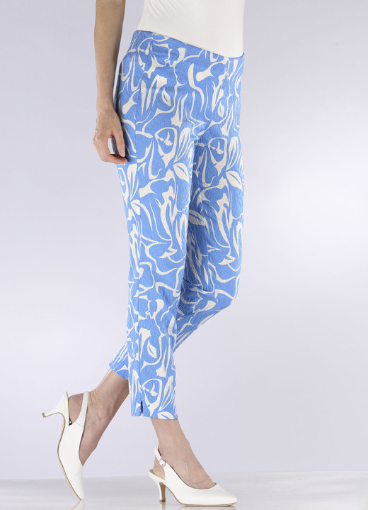 SALE - Hose in 7/8-Länge und aktueller Dessinierung, in Größe 018 bis 052, in Farbe AZURBLAU-ECRU Ansicht 3